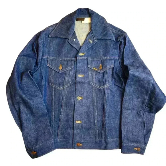 🔥 Vintage NWOT denim jacket from Sears and Roebucks.Minty and Raw. Size Large - Picture 1 of 12